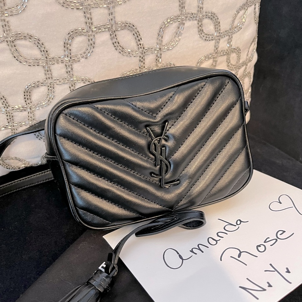 YSL All Black Lou Camera Bag